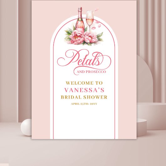 Whimsical roze en gouden bruidsfeest achtergrond wandkleed