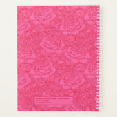 Whimsical Roze en Rode Pioenrozen Kordaat Planner (Achterkant)