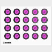 Whimsical Roze en zwarte Cartoon Konijnen Dank U Ronde Sticker (Vel)