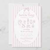 Whimsical Roze Favoriete Dingen Kerstfeest Kaart (Voorkant)
