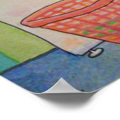 Whimsical roze flamingo doet wasgoed poster (Hoek)