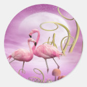 Whimsical roze flamingo's Stickers (Voorkant)