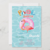 Whimsical Roze Flamingo's Zwembad Float Zomer Kaart (Voorkant)