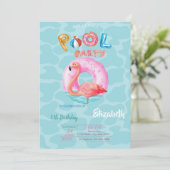 Whimsical Roze Flamingo's Zwembad Float Zomer Kaart (Staand voorkant)