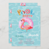 Whimsical Roze Flamingo's Zwembad Float Zomer Kaart (Voorkant / Achterkant)