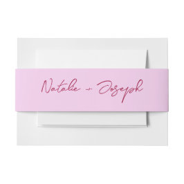 Whimsical Roze Framboos Retro Whimsical Bruiloft Uitnodigingen Wikkel