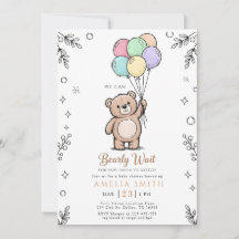 Whimsical roze gele teddybeer babyshower
