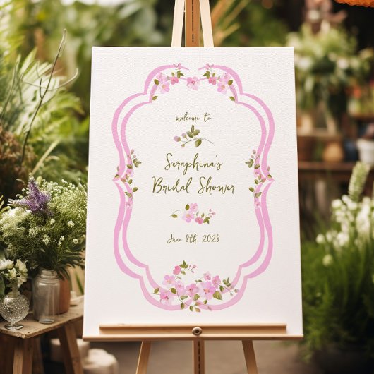 Whimsical Roze Geschilderde Coquette Vrijgezellenf Poster