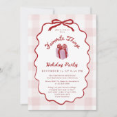 Whimsical Roze Gingham Favoriete Dingen Feest Kaart (Voorkant)