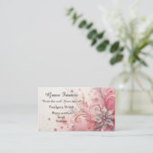 Whimsical Roze Glitter Freelance Verteller Visitekaartje (Staand voorkant)