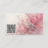 Whimsical Roze Glitter Freelance Verteller Visitekaartje (Achterkant)
