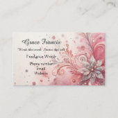 Whimsical Roze Glitter Freelance Verteller Visitekaartje (Voorkant)