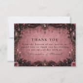 Whimsical Roze Goth Huwelijk Bedankkaart (Voorkant)
