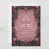Whimsical Roze Goth Huwelijk Kaart (Voorkant)