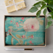 Whimsical Roze Goud Polka Dot Bloemen Vogelkooi Pe Tissuepapier (Geschenk)