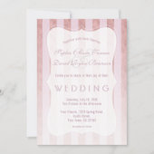 Whimsical Roze Goud Roze Strepen Bruiloft Kaart (Voorkant)