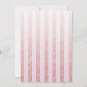 Whimsical Roze Goud Roze Strepen Bruiloft Kaart (Achterkant)