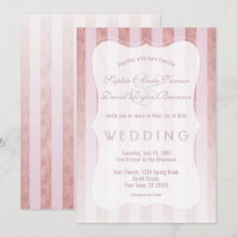 Whimsical Roze Goud Roze Strepen Bruiloft