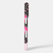 Whimsical roze grijze harten en bloemen bloemige n Case-Mate iPhone case (Achterkant / Rechts)