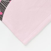 Whimsical roze grijze harten en bloemen bloemige n fleece deken (Hoek)