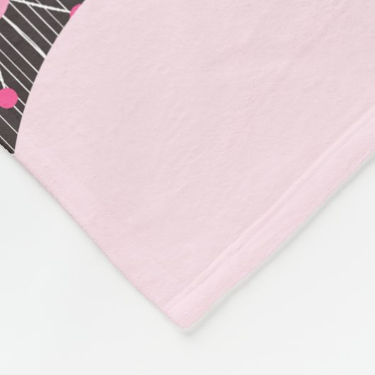 Whimsical roze grijze harten en bloemen bloemige n fleece deken (Hoek)