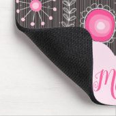 Whimsical roze grijze harten en bloemen bloemige n muismat (Hoek)