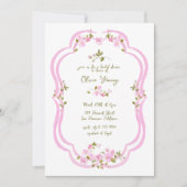 Whimsical roze groen geschilderd bloemig Vrijgezel Kaart (Voorkant)