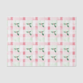 Whimsical Roze Groen Retro Kerstmis Tissuepapier