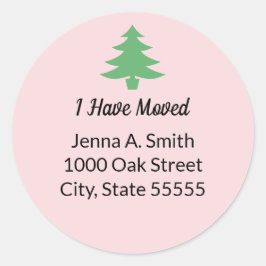 Whimsical roze groene kerstboom heb ik verplaatst ronde sticker