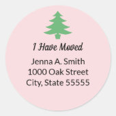 Whimsical roze groene kerstboom heb ik verplaatst ronde sticker (Voorkant)