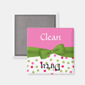 Whimsical Roze & Groene Vaatwasser Magnet (Voorkant / Achterkant)