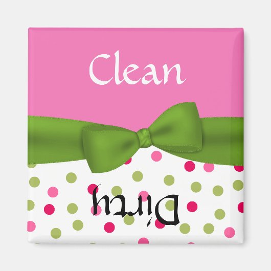 Whimsical Roze & Groene Vaatwasser Magnet (Voorkant)