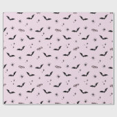 Whimsical Roze Halloween Vleermuizen, Spinnen & Bo Cadeaupapier (Vlak)