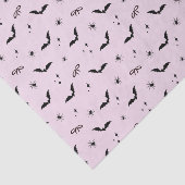 Whimsical Roze Halloween Vleermuizen, Spinnen & Bo Tissuepapier (Detail)