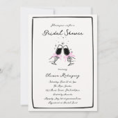 Whimsical Roze Hand Getrokken Boog Glas Wedding Kaart (Voorkant)