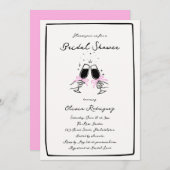 Whimsical Roze Hand Getrokken Boog Glas Wedding Kaart (Voorkant / Achterkant)