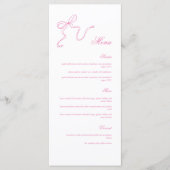 Whimsical Roze Hand getrokken Bow Baby shower Menu (Voorkant)
