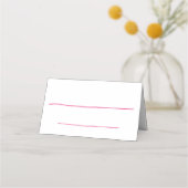 Whimsical Roze Hand Getrokken Bruiloft Plaatskaartje (Voorkant)