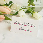 Whimsical Roze Hand Getrokken Bruiloft Plaatskaartje