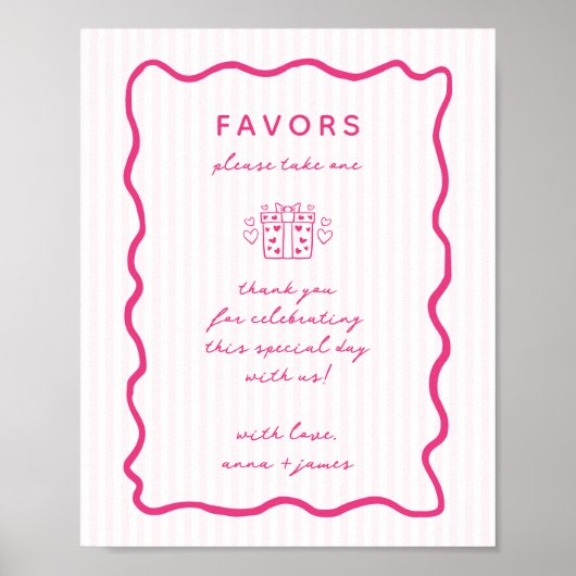 Whimsical Roze Hand getrokken gunsten Poster (Voorkant)