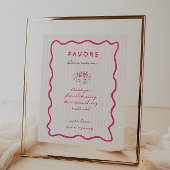 Whimsical Roze Hand getrokken gunsten Poster