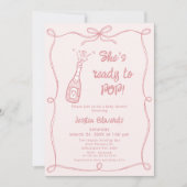 Whimsical Roze Hand getrokken klaar om Pop Baby sh Kaart (Voorkant)