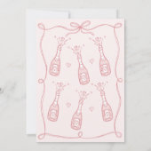 Whimsical Roze Hand getrokken klaar om Pop Baby sh Kaart (Achterkant)