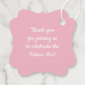 Whimsical Roze Hart Script Trouw Bruiloft Bedankjes Labels (Achterkant)