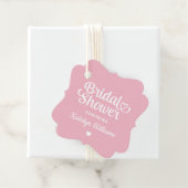 Whimsical Roze Hart Script Trouw Bruiloft Bedankjes Labels (In situ)