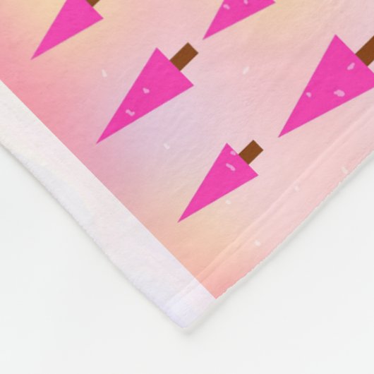 Whimsical Roze kerstbomen Fleece Blanket (Hoek)