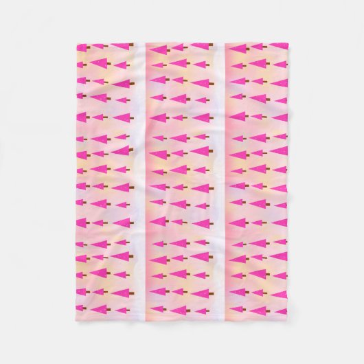 Whimsical Roze kerstbomen Fleece Blanket Deken (Voorkant)