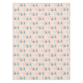 Whimsical Roze kerstbomen Tafelkleed (Voorkant)