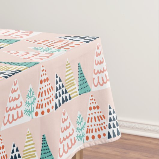 Whimsical Roze kerstbomen Tafelkleed (Voorbeeld)