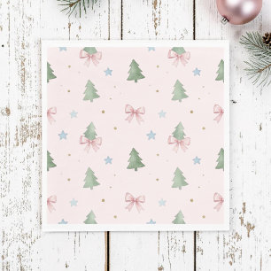 Whimsical Roze Kerstboom & Coquette Bo Servet